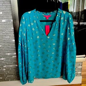 NWT Lilly Pulitzer Giana Silk Top XL